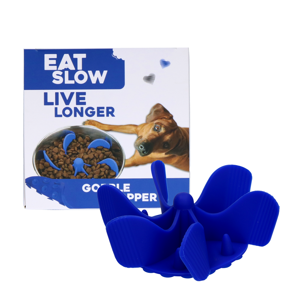 Eat Slow Live Longer Gobble Stopper Blue M