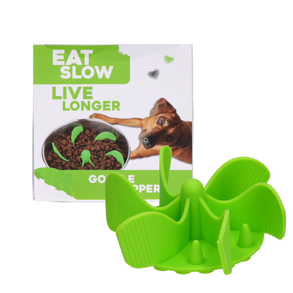 Eat Slow Live Longer Gobble Stopper Green M
