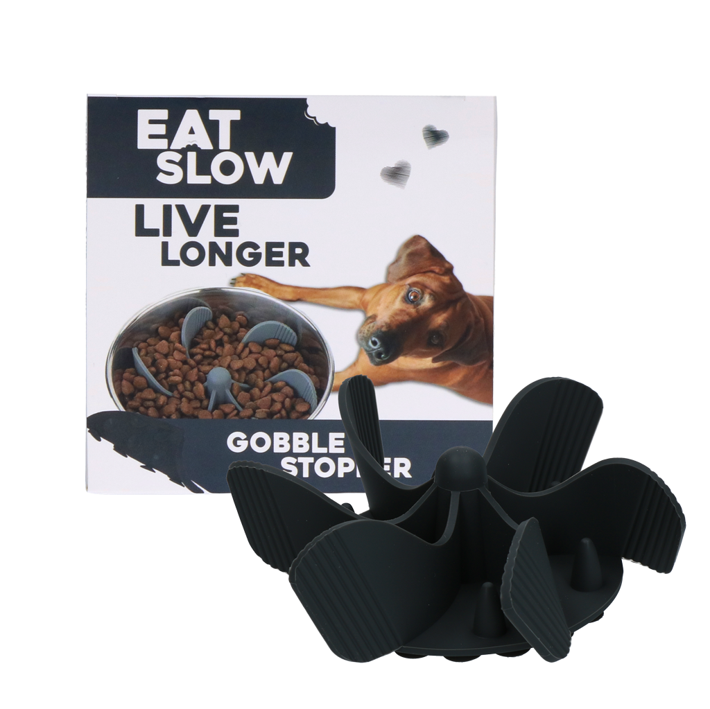 Eat Slow Live Longer Gobble Stopper Grey M