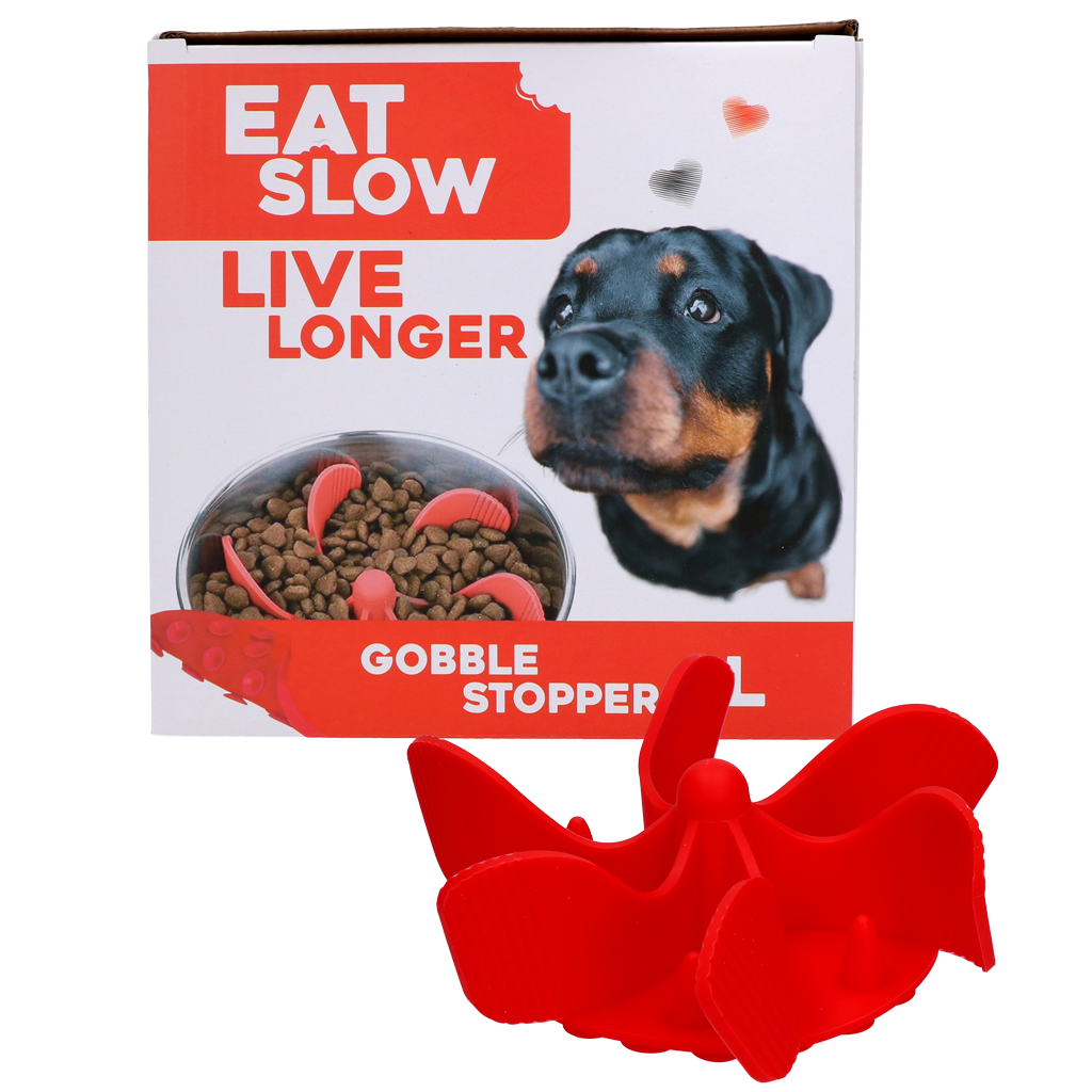 Eat Slow Live Longer Gobble Stopper Red L