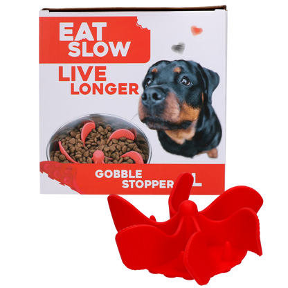 Eat Slow Live Longer Gobble Stopper Red L