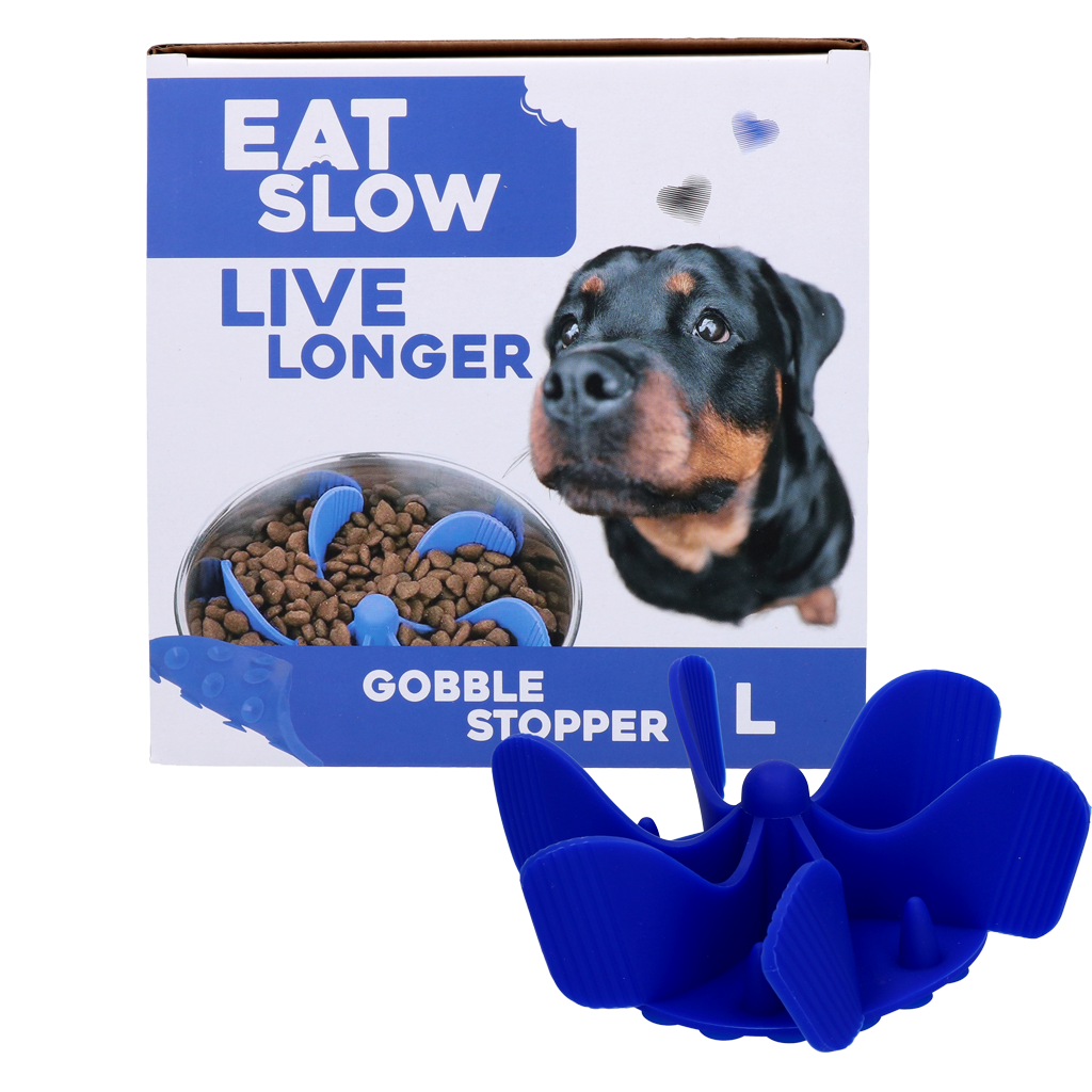 Eat Slow Live Longer Gobble Stopper Blue L