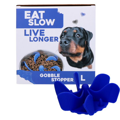 Eat Slow Live Longer Gobble Stopper Blue L