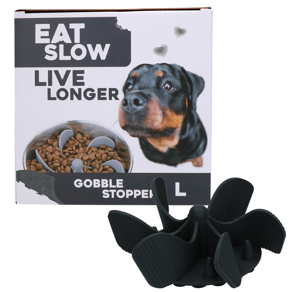 Eat Slow Live Longer Gobble Stopper Grey L