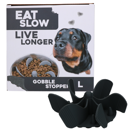 Eat Slow Live Longer Gobble Stopper Grey L