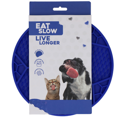 Eat Slow Live Longer Lick Mat Soccer Ball Blue
