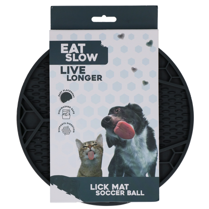Eat Slow Live Longer Lick Mat Soccer Ball Grey