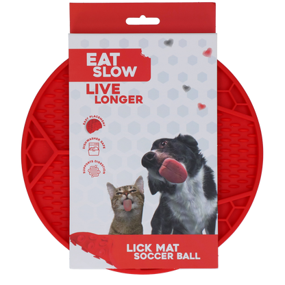 Eat Slow Live Longer Lick Mat Soccer Ball Red