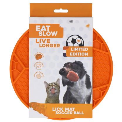 Eat Slow Live Longer Lick Mat Soccer Ball Orange (Limited Edition EC)