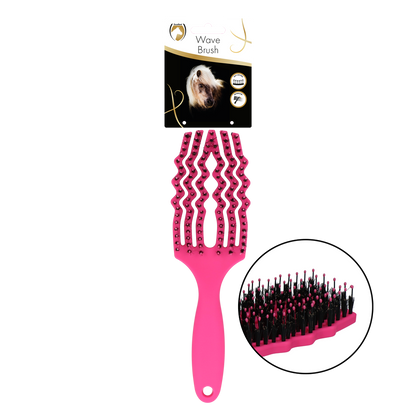 Excellent Horse Wave Brush Black Pink