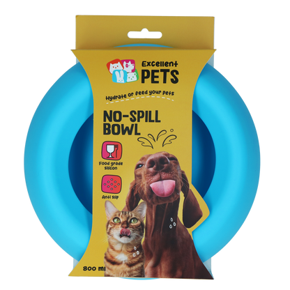 Excellent Pets No-Spill Bowl 800ml Blue M