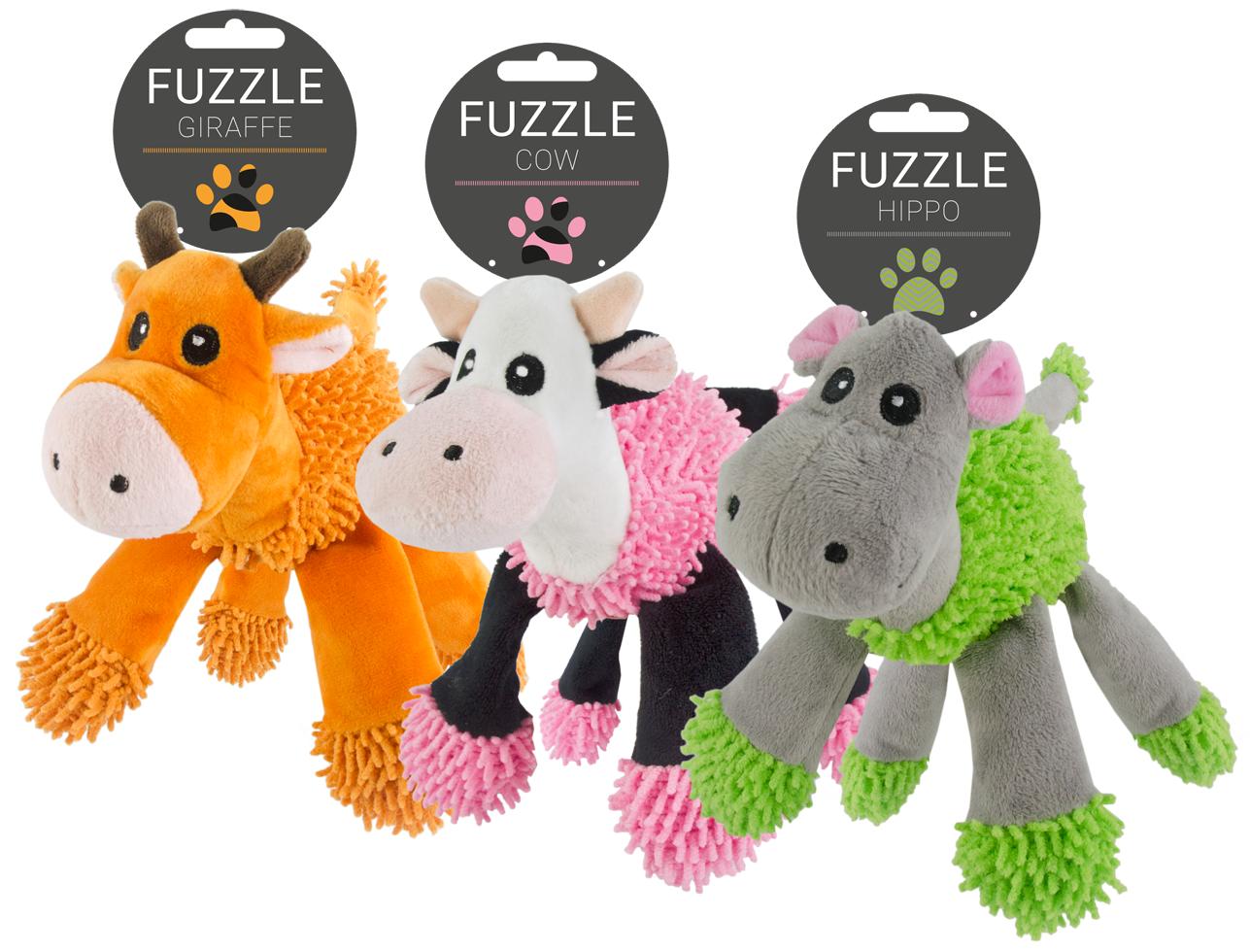 Fuzzle with 5 squeakers Hippo