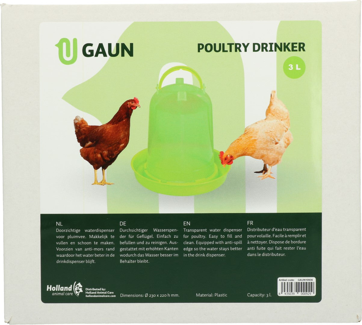 Gaun Poultry Drinker Green Lemon 3 l