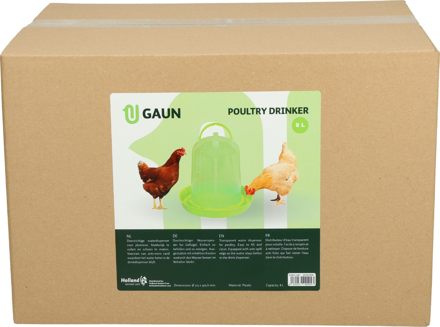 Gaun Poultry Drinker Green Lemon 8 l