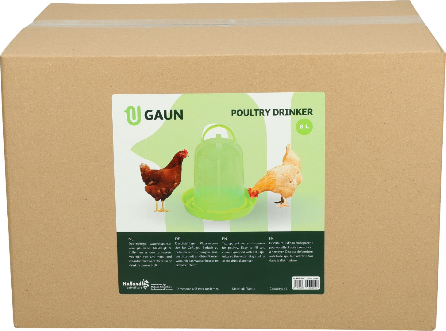 Gaun Poultry Drinker Green Lemon 8 l