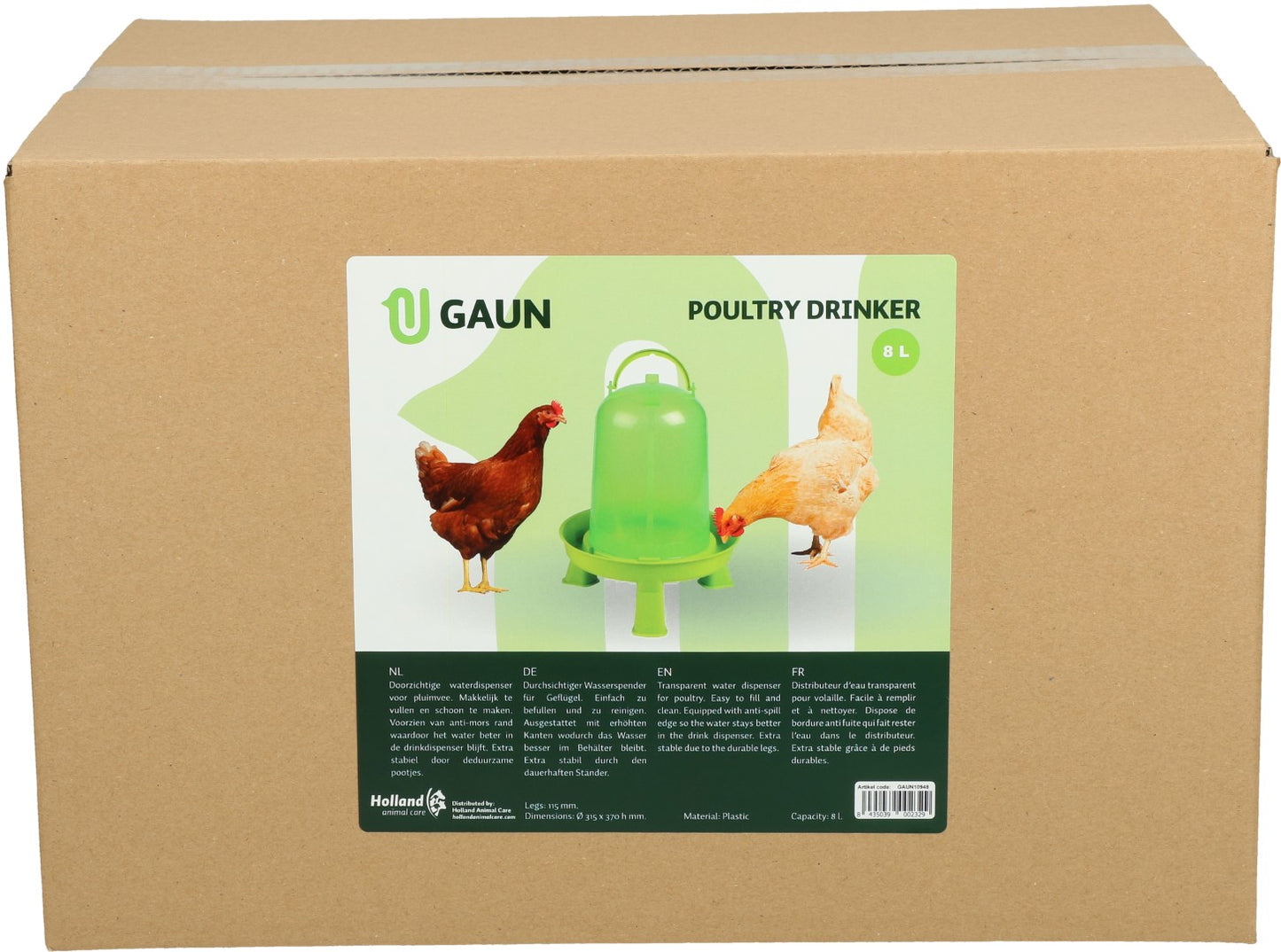 Gaun Poultry Drinker with Legs Green Lemon 8 l