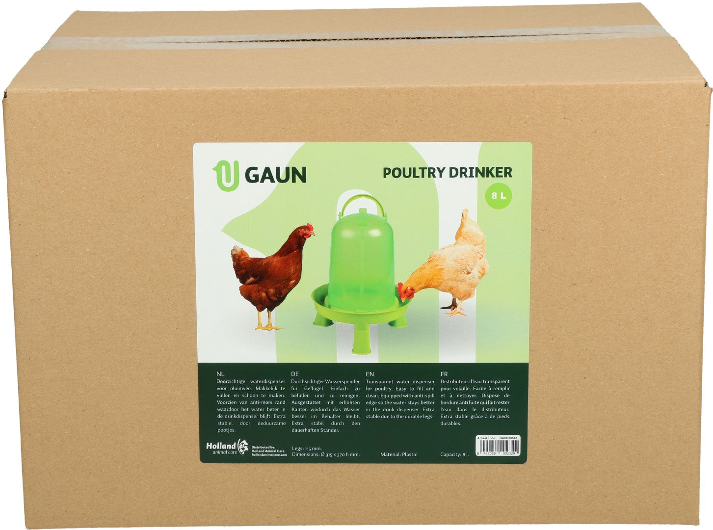Gaun Poultry Drinker with Legs Green Lemon 8 l