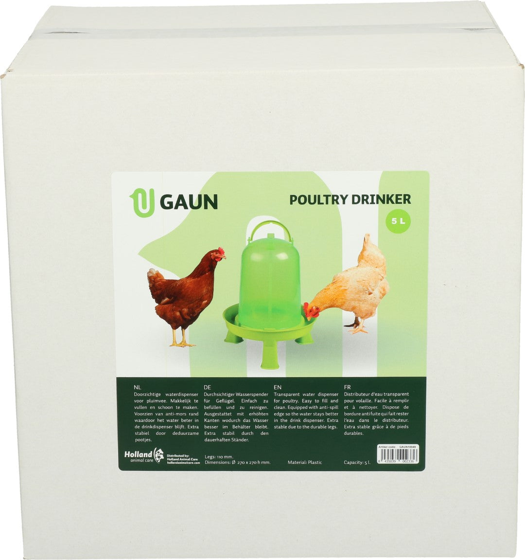 Gaun Poultry Drinker with Legs Green Lemon 5 l