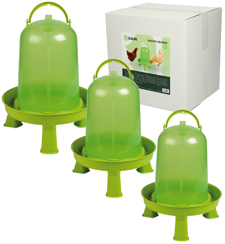Gaun Poultry Drinker with Legs Green Lemon 5 l