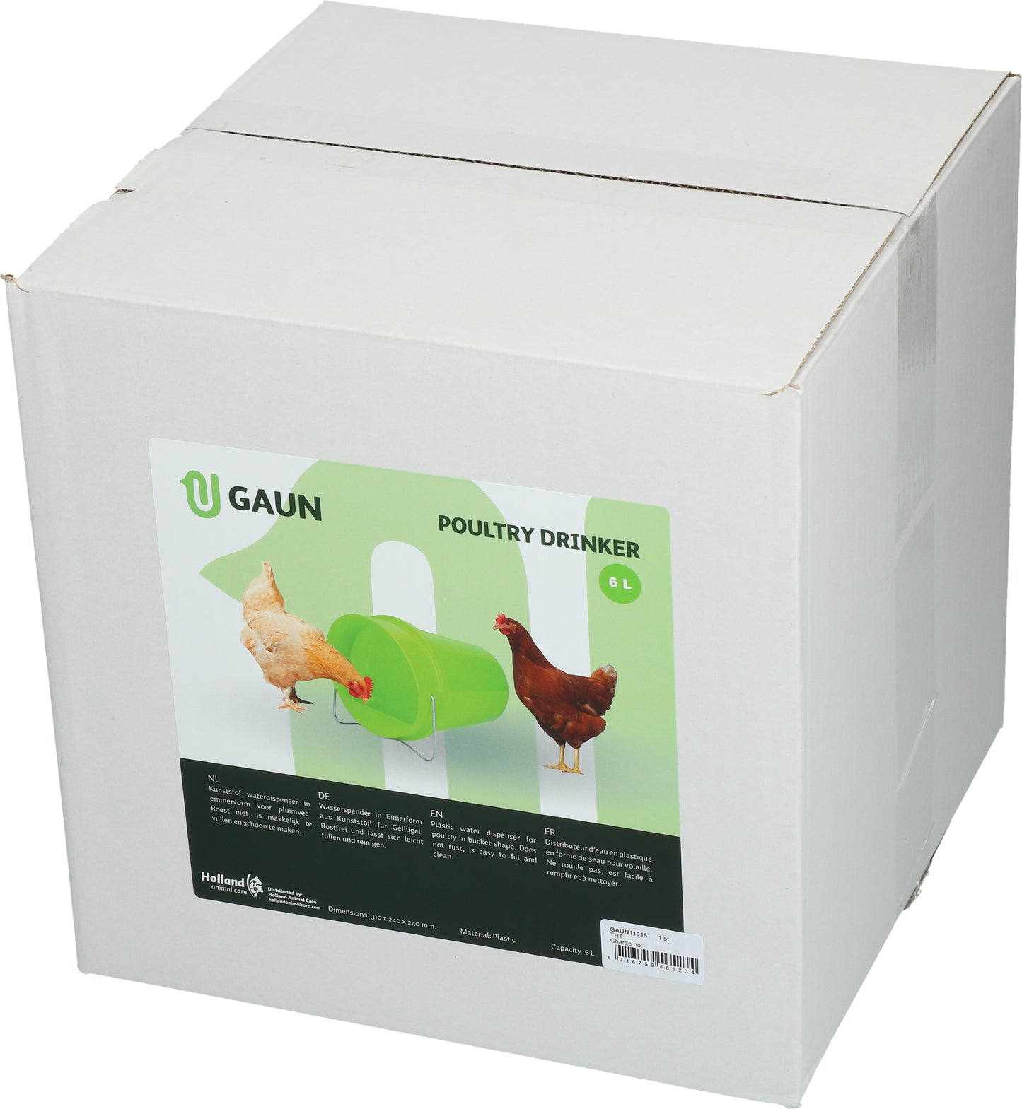 Gaun Poultry Plastic Drinking Bucket 6 l Green Lemon
