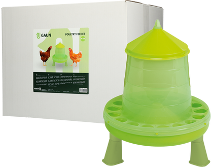 Gaun Poultry Feeder with Legs Green Lemon 4 kg