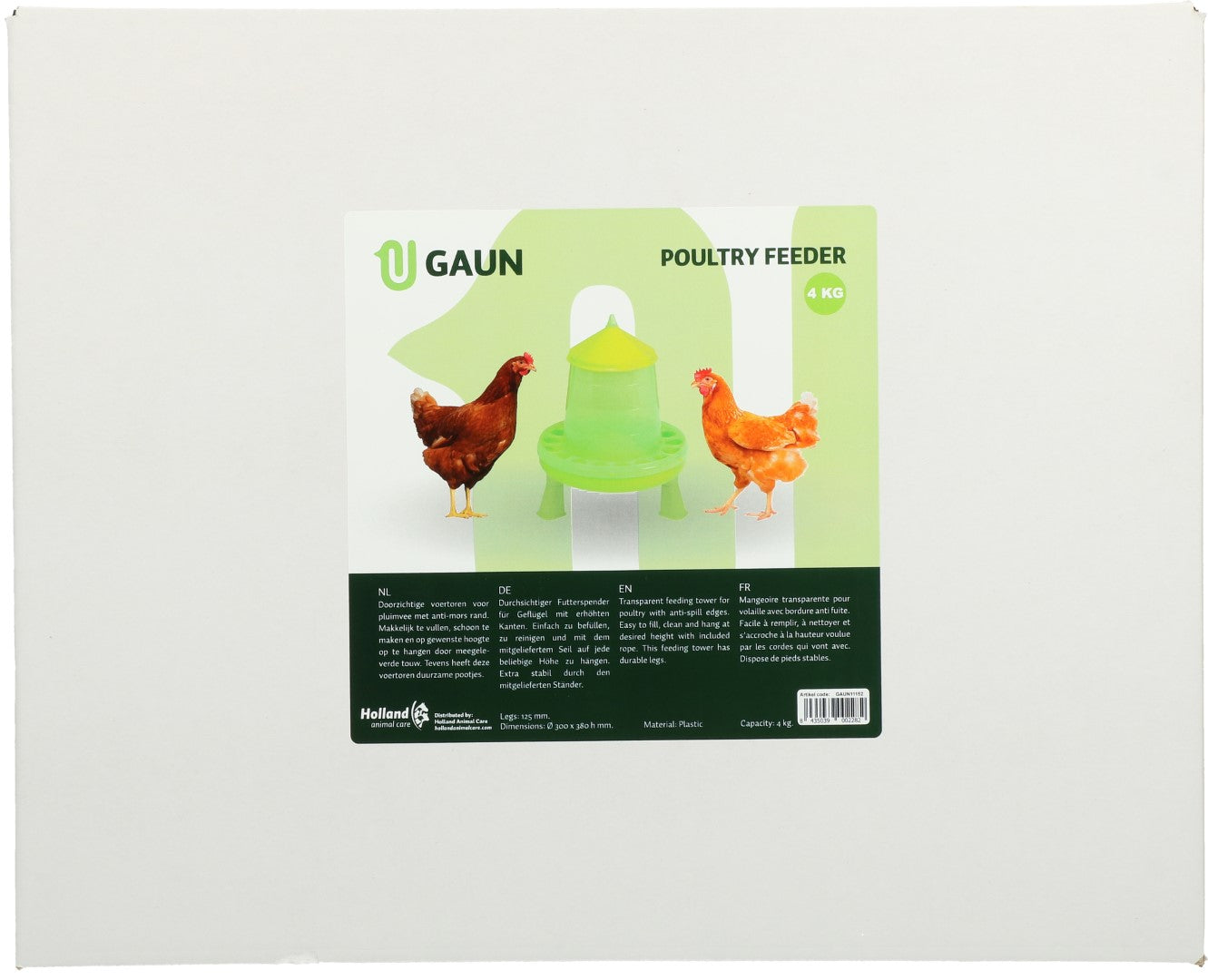 Gaun Poultry Feeder with Legs Green Lemon 4 kg