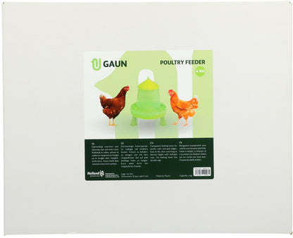 Gaun Poultry Feeder with Legs Green Lemon 4 kg