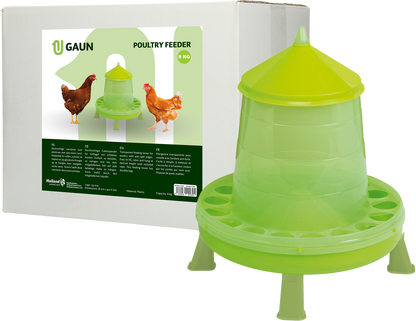 Gaun Poultry Feeder with Legs Green Lemon 8 kg