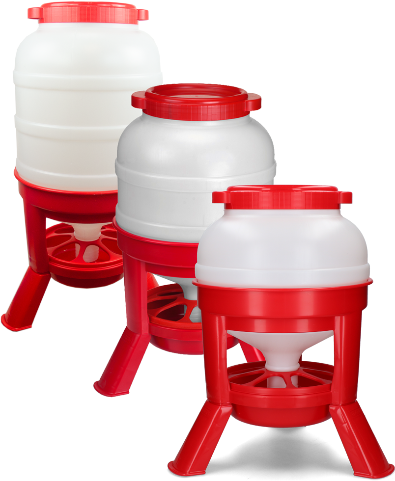 Gaun Poultry Feeder with Legs Red 40 l