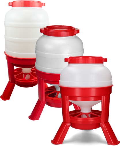 Gaun Poultry Feeder with Legs Red 40 l
