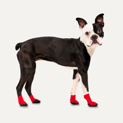 Goo-eez Dog Boots Lites 4 Per Pack L Red/Black