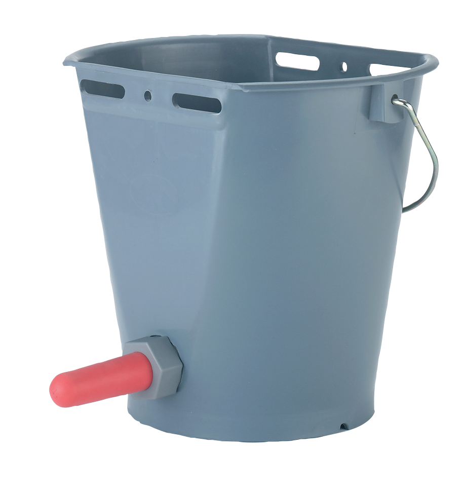 Calf bucket plastic + Teat 2-sided Flat