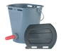 Calf bucket plastic + Teat 2-sided Flat