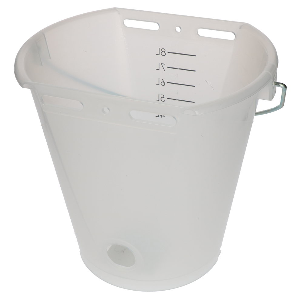 Calf bucket white transparent 2-sided flat Transparant wit