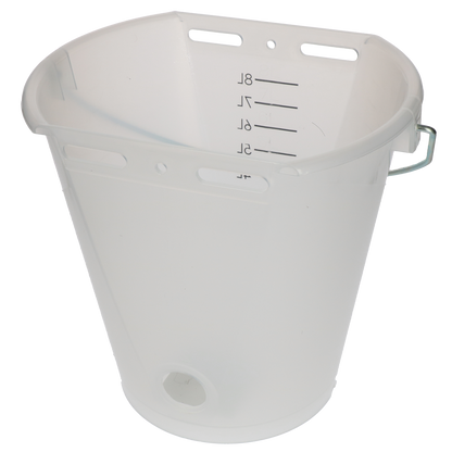 Calf bucket white transparent 2-sided flat Transparant wit