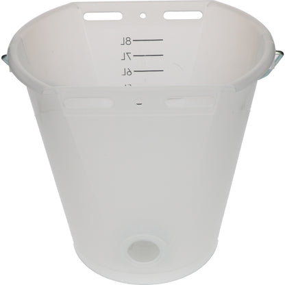 Calf bucket white transparent 2-sided flat Transparant wit