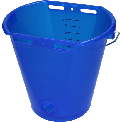 Calf bucket white transparent 2-sided flat Transparant blauw