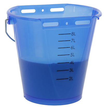 Calf bucket white transparent 2-sided flat Transparant blauw
