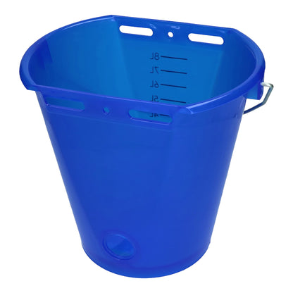 Calf bucket white transparent 2-sided flat Transparant blauw