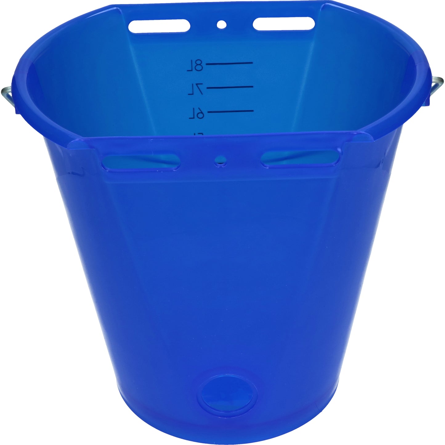 Calf bucket white transparent 2-sided flat Transparant blauw