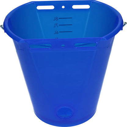 Calf bucket white transparent 2-sided flat Transparant blauw