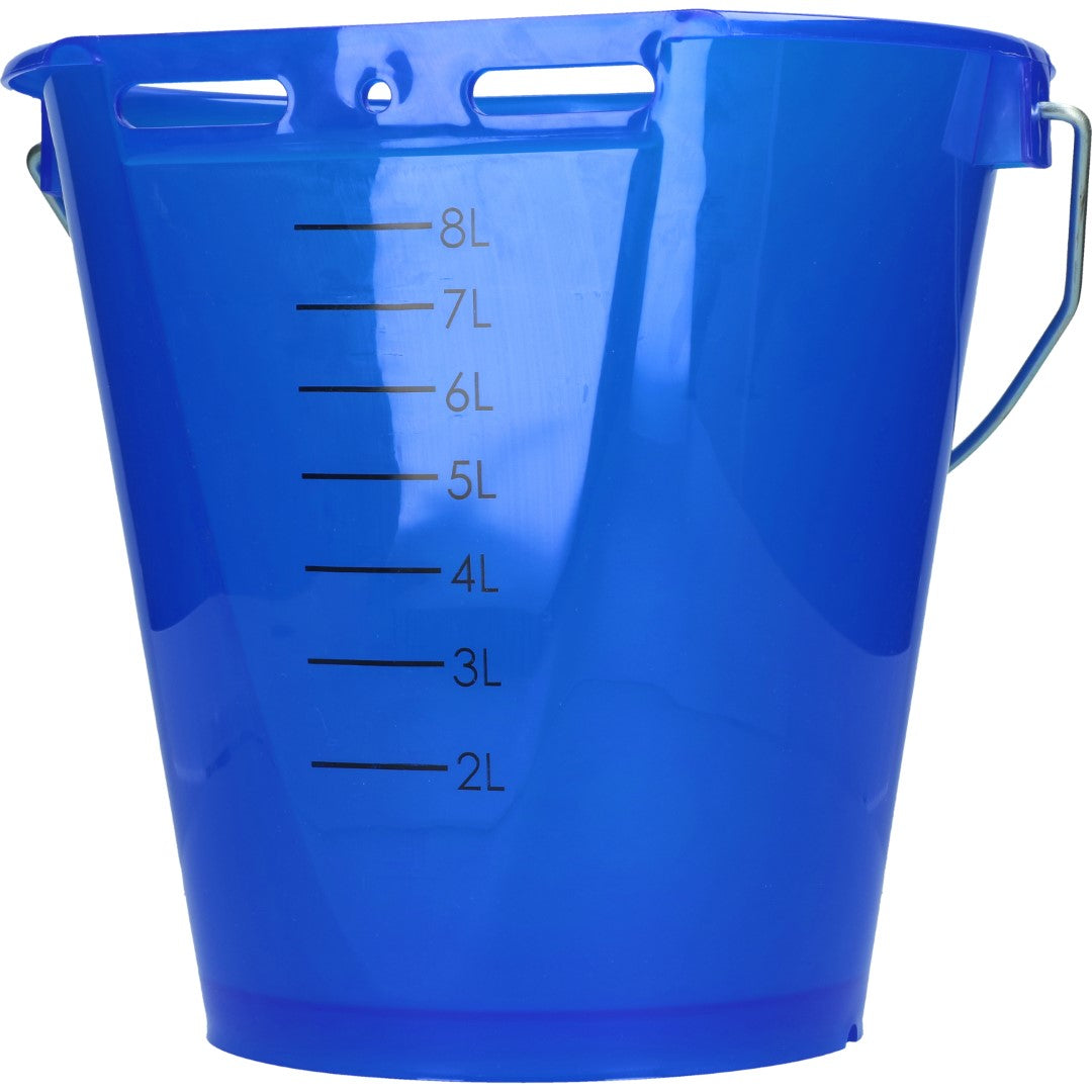 Calf bucket white transparent 2-sided flat Transparant blauw