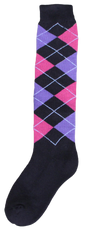 Riding sock RE d.grey/pink/lila 43-46