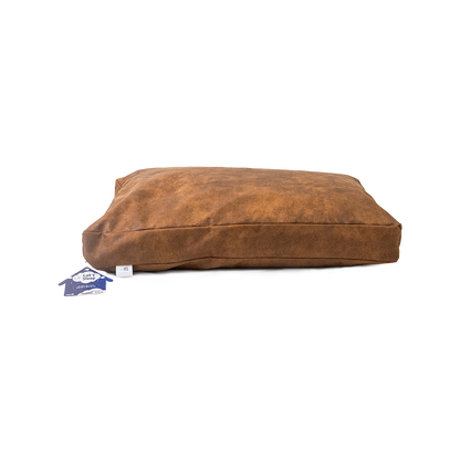 Let's Sleep Plush Pillow Dog Bed M Cognac