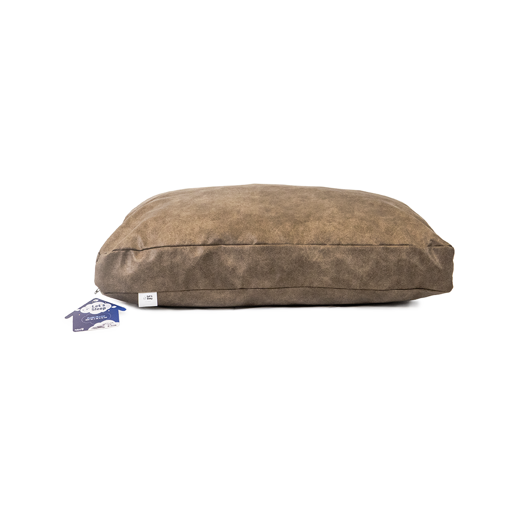 Let's Sleep Plush Pillow Dog Bed L Taupe