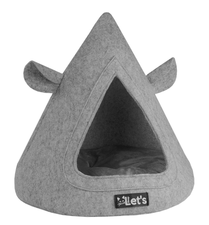 Let's sleep Pet Cave TeePee Grey