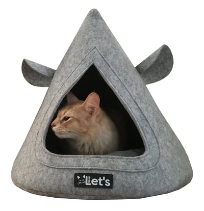 Let's sleep Pet Cave TeePee Grey