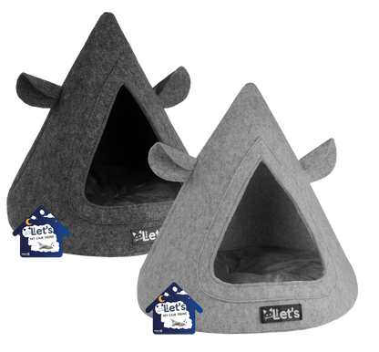 Let's sleep Pet Cave TeePee Grey
