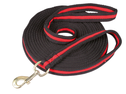 Lunge Whip soft lux black with muskuton 8 m Red
