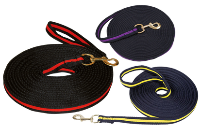 Lunge Whip soft lux black with muskuton 8 m Red
